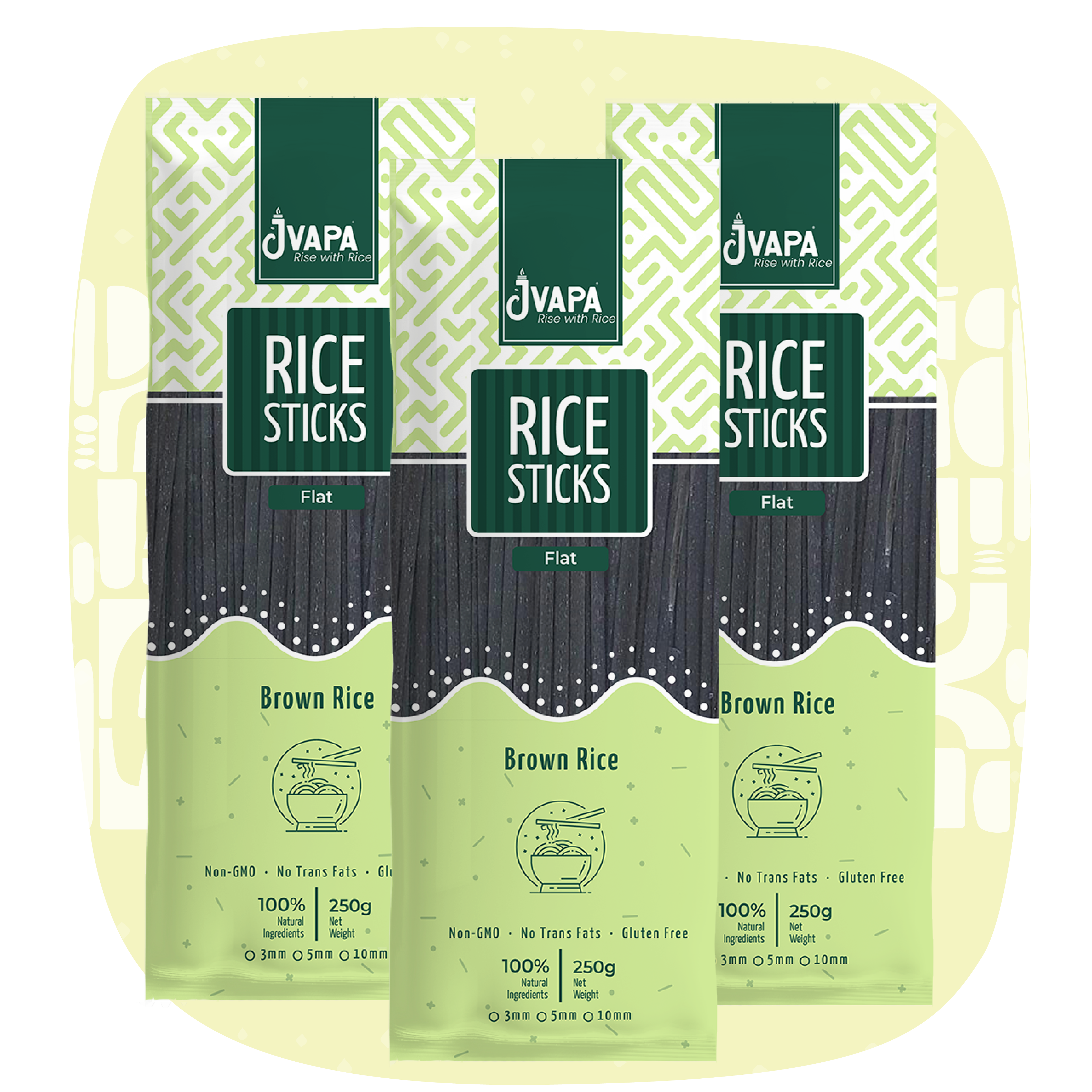 Rice Sticks (Flat) 250g Pack of 3