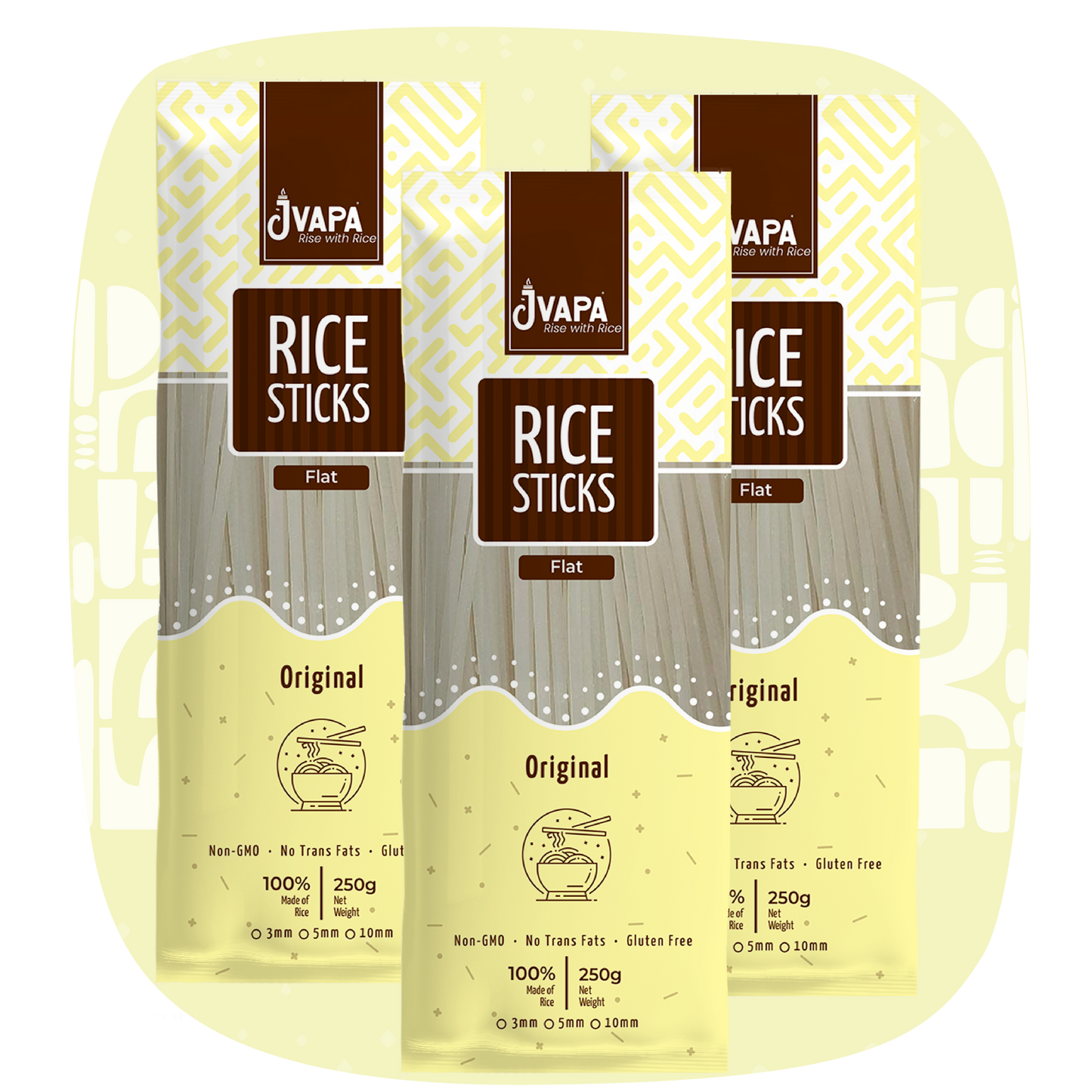Rice Sticks (Flat) 250g Pack of 3