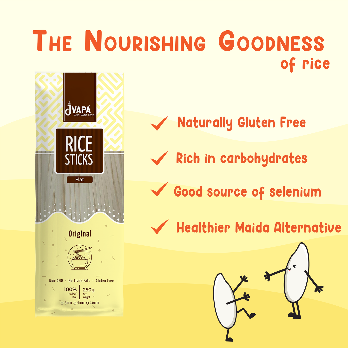 Rice Sticks (Flat) 250g Pack of 3