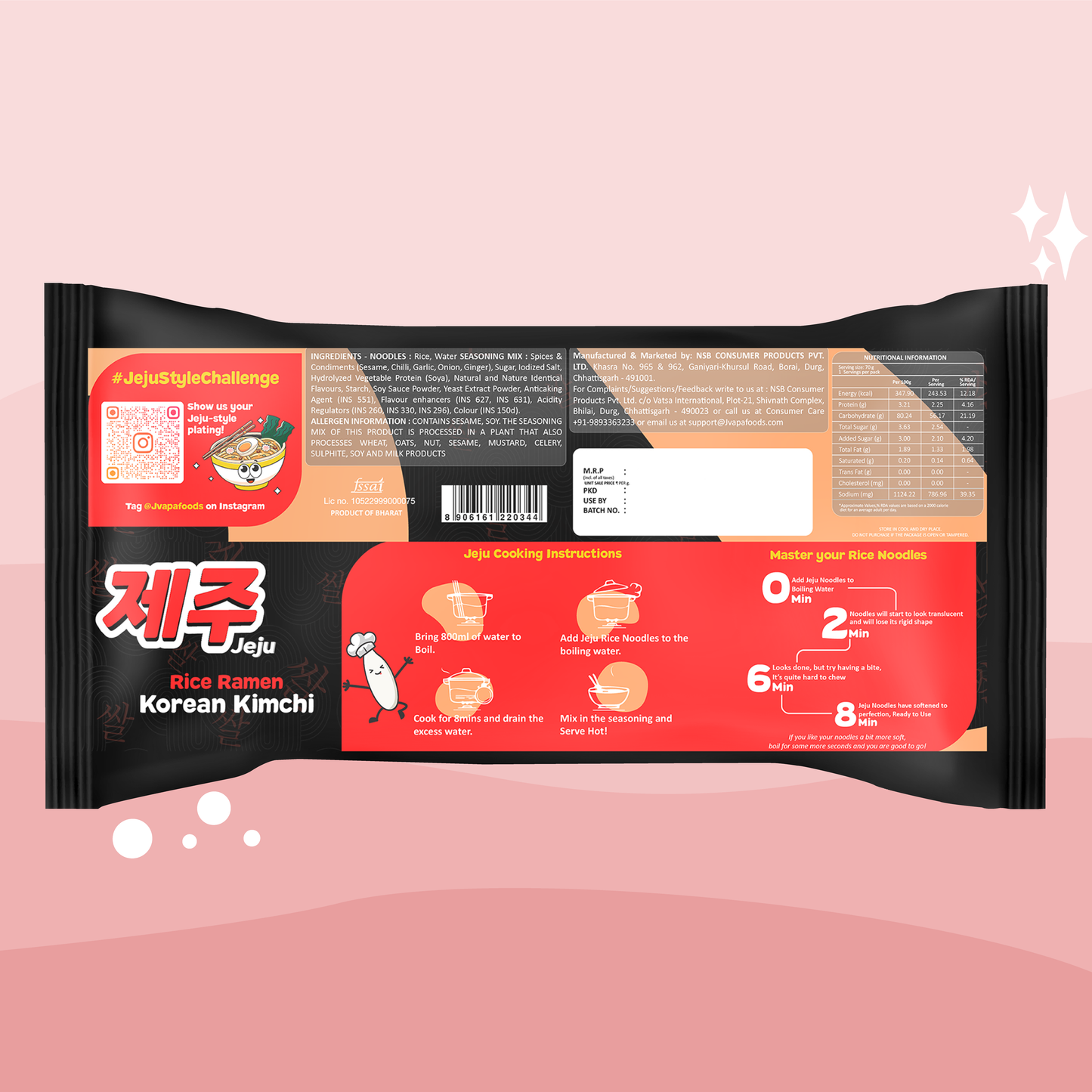 Jeju Korean Kimchi Rice Ramen 70g